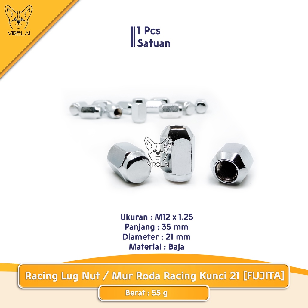 [SATUAN] Baut Fujita Racing Kunci 19 dan 21 - 21 M12x1.5