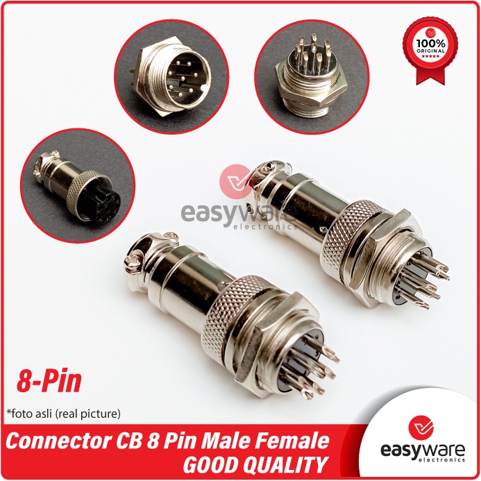 Set Jack Connector CB 8 Pin 8P 8Pin Set Socket CB 8 Pin Male Female