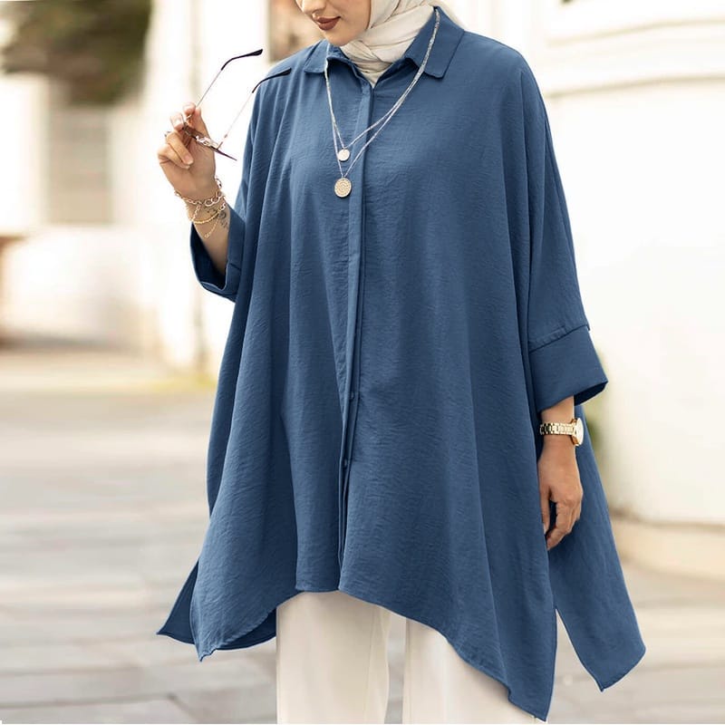 BEFAST - ZEC OOTD Wanita Blouse AIRIN / ⭐️ PREMIUM AIRFLOW CRINCLE ⭐️ Zanzea Blouse / Blouse Casual Wanita / Blouse Lengan Panjang / Fashion Wanita HIjab / Blouse Jumbo Polos Formal / Terbaru 2022 / Blouse Kekiniaan Wanita Remaja