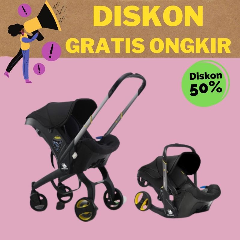 HM7005 Morgan Black Kursi Mobil Anak Car Seat Stroller Stroler Stoller Stoler Baby Bayi Anak Portabl