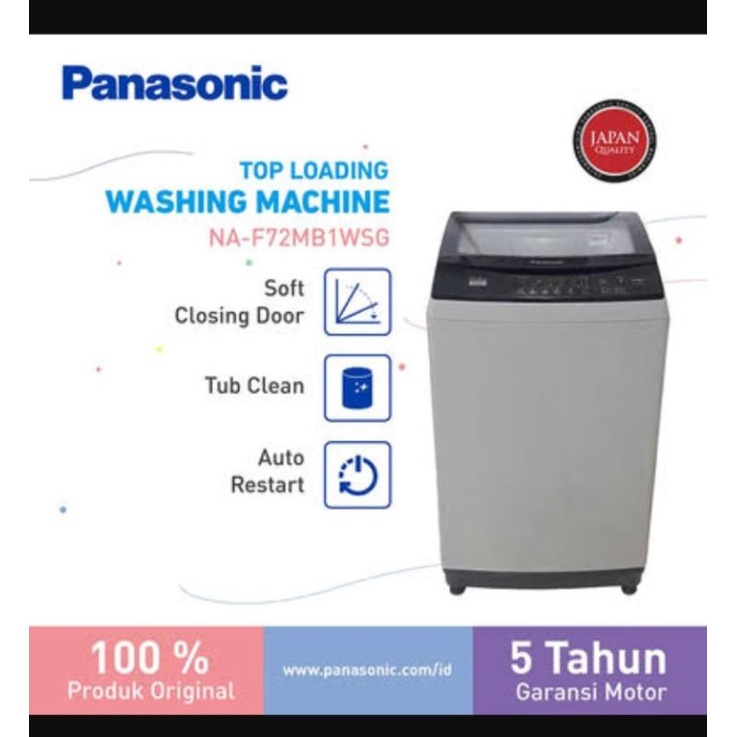 Mesin Cuci Top Loading Panasonic 7Kg 1 Tabung NA-F72MB1