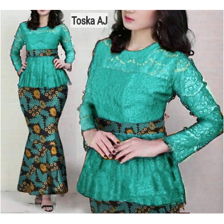 [READY] Baju Pesta Kebaya Vera merah kuning hijau biru pink fanta set Limited