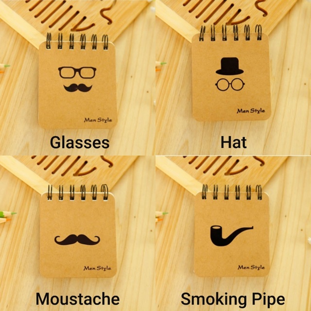 

NY Store Notepad 1kg35pcs Men Style Buku Tulis Catatan Memo gaya Korea Korean Moustache Kumis Topi