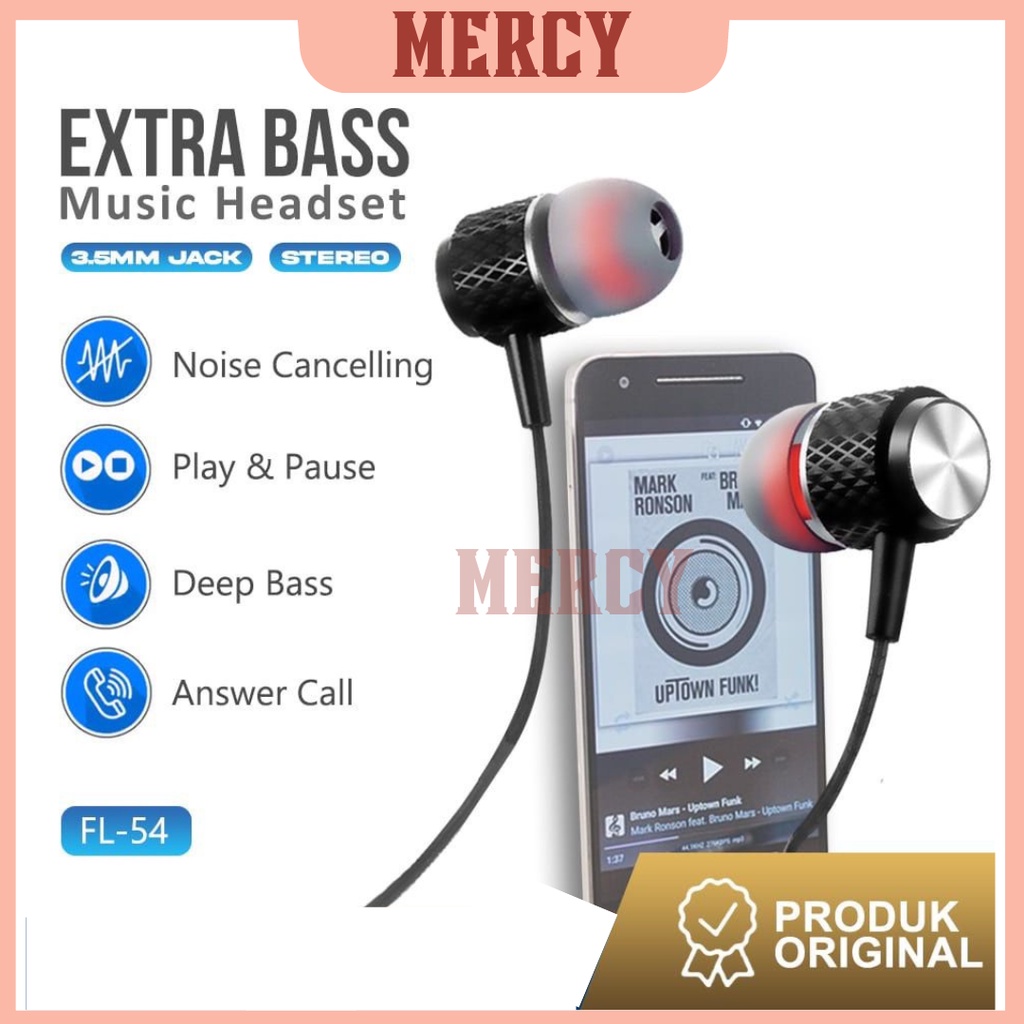 Headset Handsfree Stereo Bass Earphone FL-17 Earphone Headset