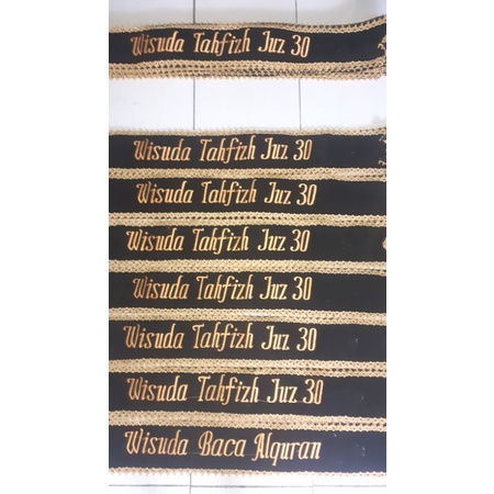 selempang wisuda renda shas wisuda selempang nama bordir( sehari jadi)