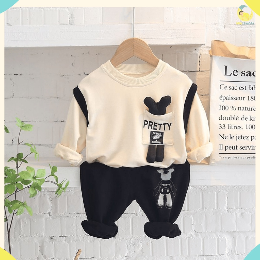 BABYLOVANTA- setelan panjang anak laki laki Motif PRETTYCREAM 0-5 Tahun baju baby premium