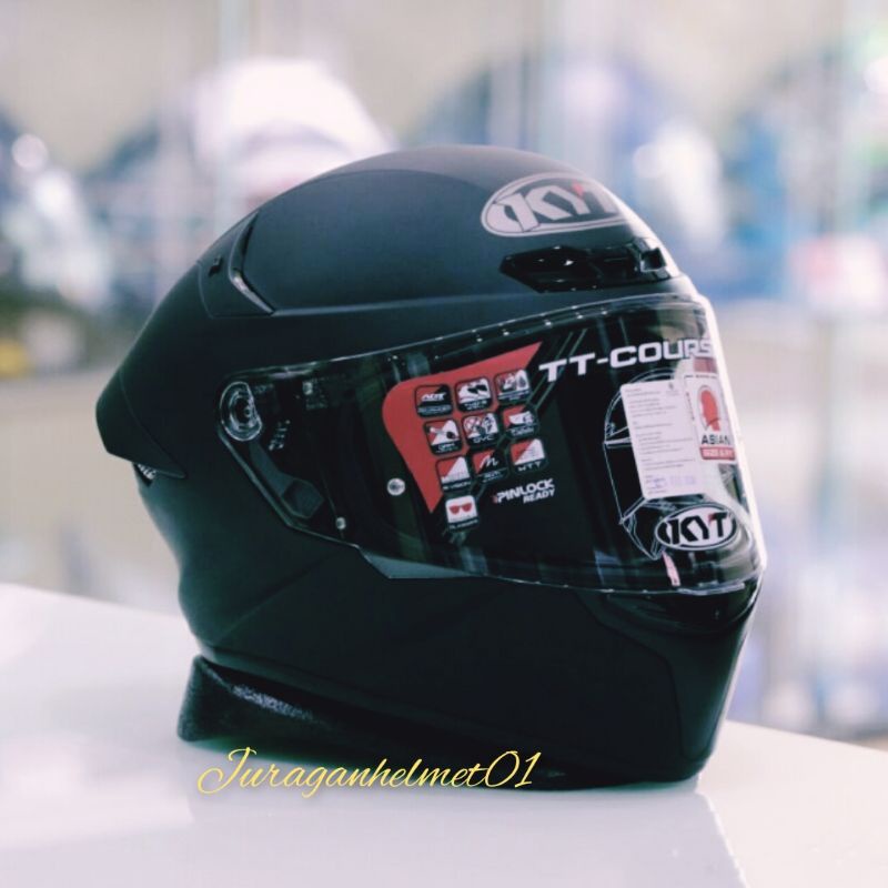 helm full face kyt tt course black doff Matt original|helm Kyt ttc