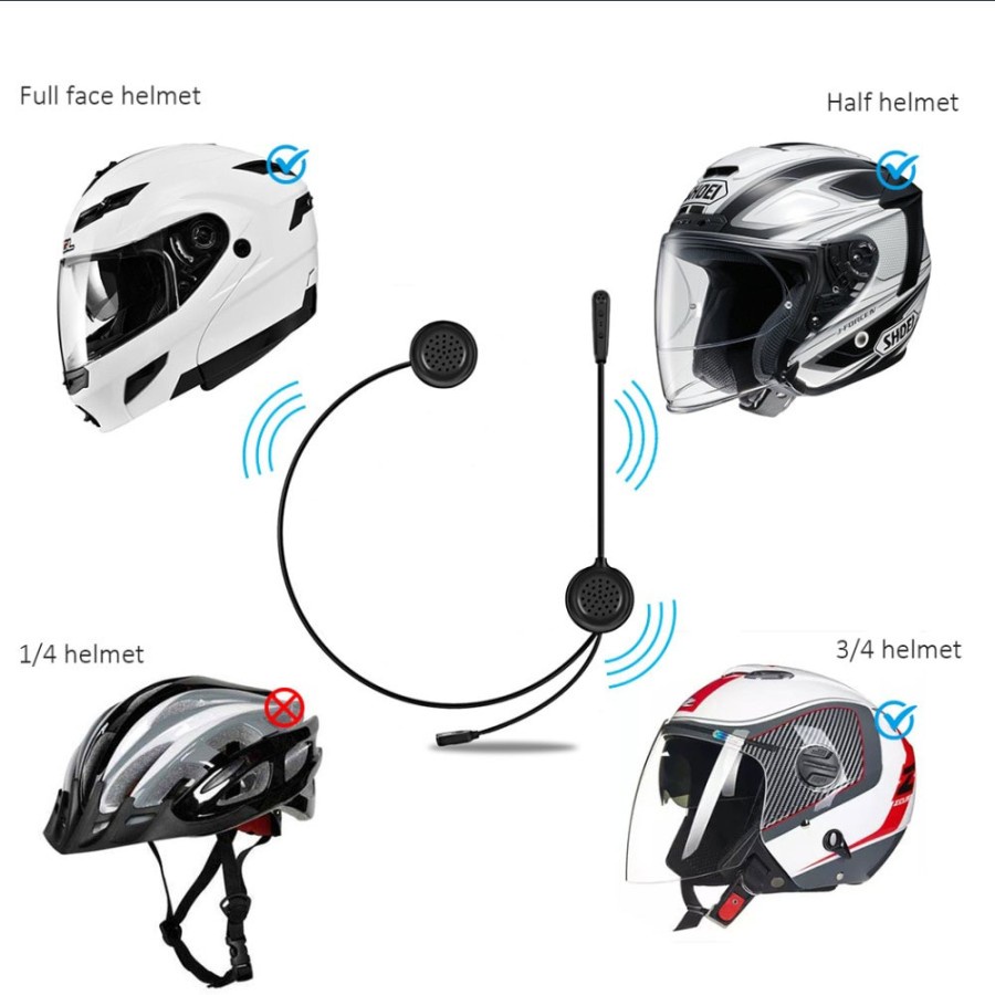 MH06 Motorcycle Helmet Wireless Bluetooh Headphone Stereo Music / Headset Bluetooth Helm Communicator Sepeda Motor Headset Touring Traveling