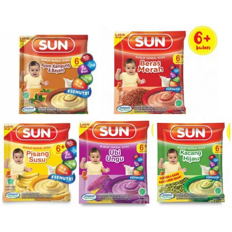 SUN BUBUR CEREAL SACHET 20 GR MPASI 6 BULAN KEATAS