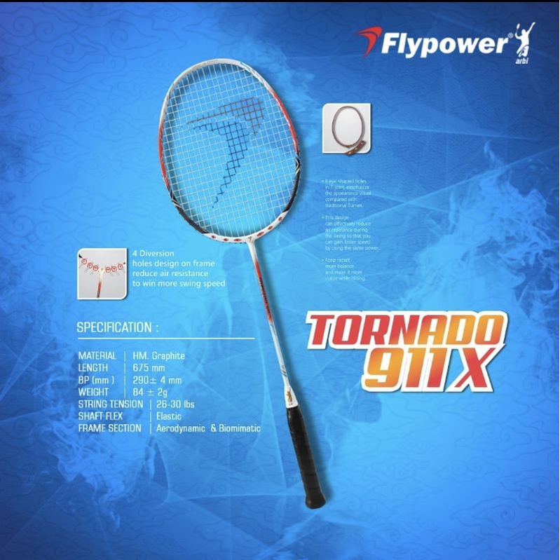 Raket Flypower Tornado 911X //Raket Badminton Original