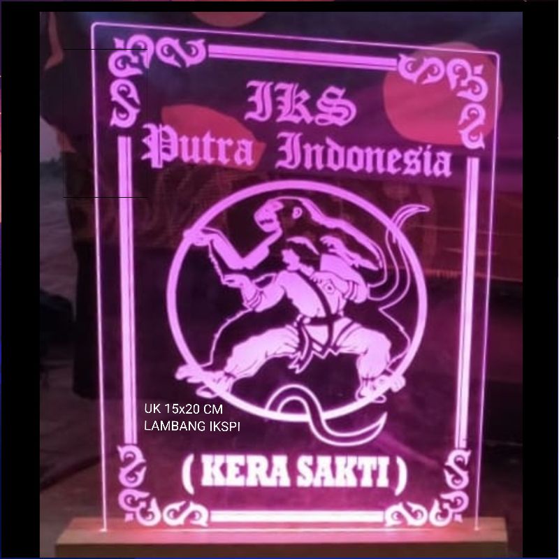 Jual Lambang IKSPI Lampu Acrylic 3D LED 15x20cm logo IKSPI IKSPI kera