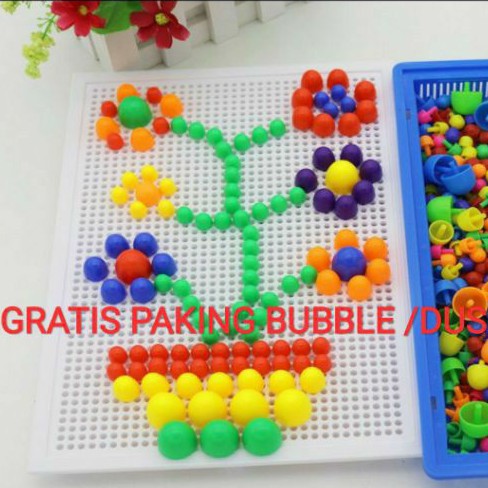 MAINAN ANAK CREATIVE MOSAIC/LEGO PAPAN PAKU JAMUR