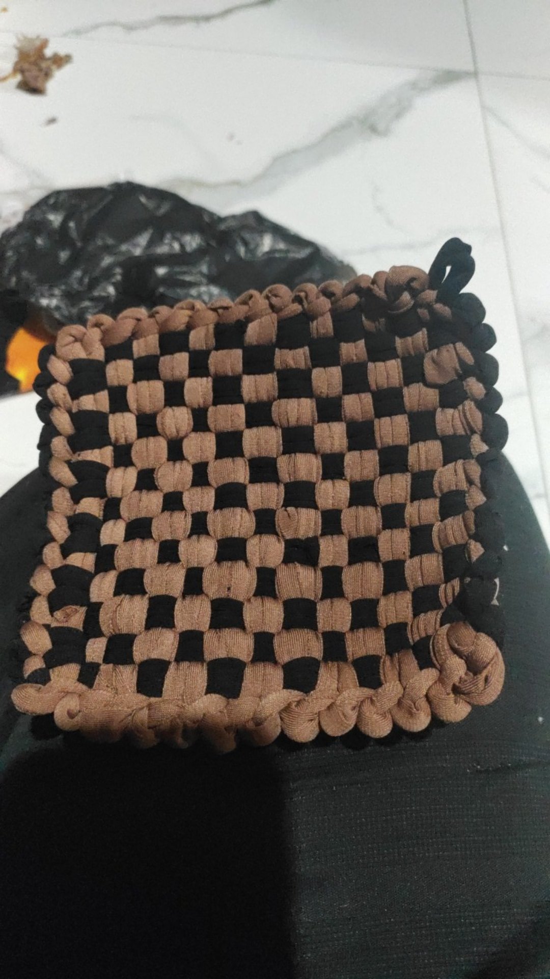 Pegangan Panci Penggorengan/ Lap Tangan Dapur Anti Panas / Cempal Anyam /lap Dapur Anyam