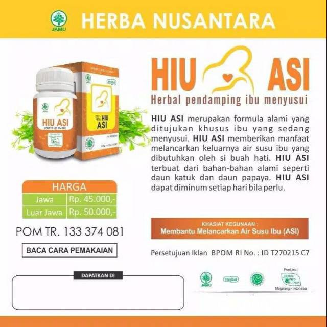 Hiu asi booster pelancar asi herbal