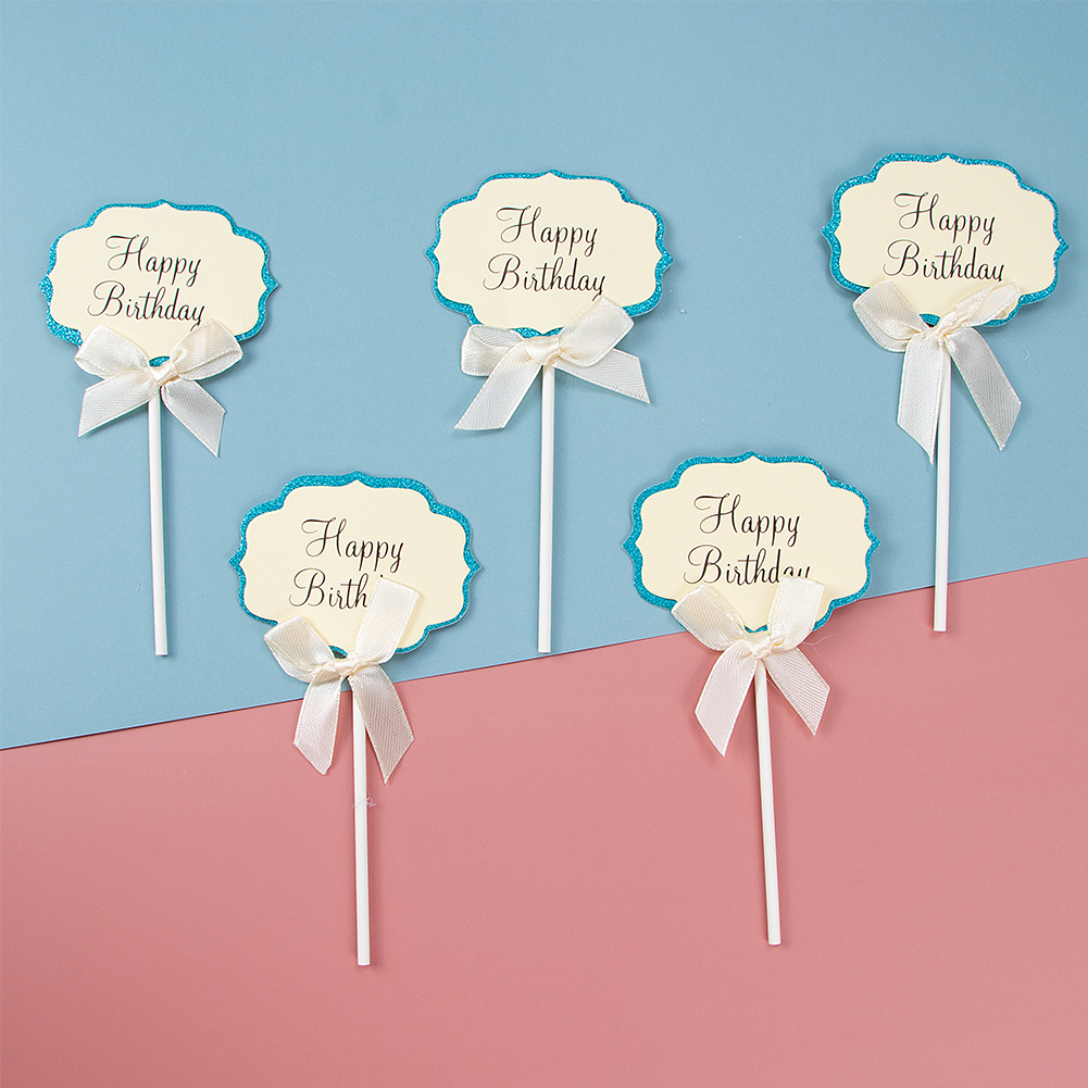 (Tk) 5pcs / Set Hiasan Puncak Kue Ulang Tahun Desain Huruf Warna Warni