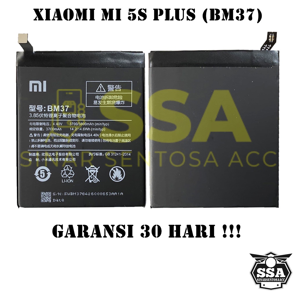 Baterai Xiaomi Mi 5s Plus BM37 Mi5Splus Xiaomi5s Redmi BM 37 Original OEM Batu Batere Batre Battery Batrai Batrei ori hp Xiao Mi Garansi