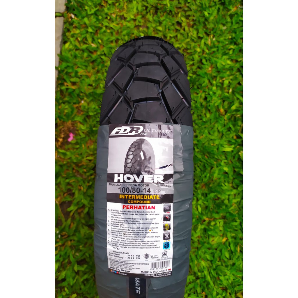 Ban Luar FDR 100 80-14 Hover HOVER Ban Tubeless Motor Scoopy Vario Beat Ring 14