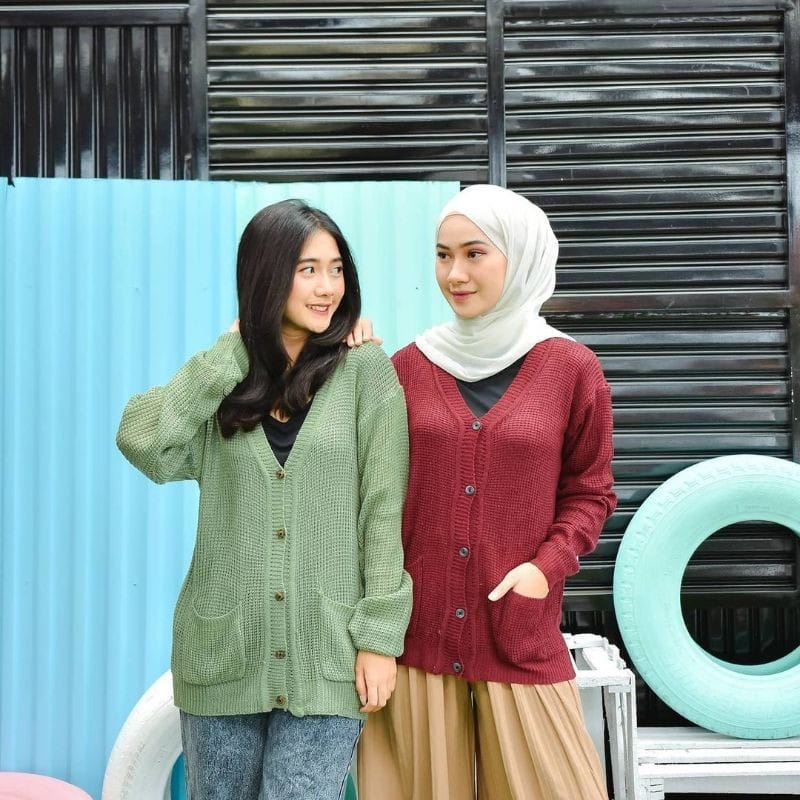 MERISSA CARDY PREMIUM KNIT / Cardigan Rajut XL / Merissa Outer Knit / Cardigan Sweater Wanita