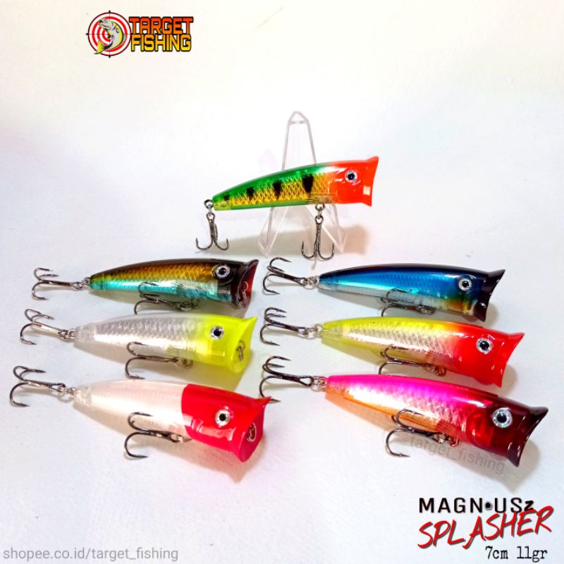 Popper Mini 7cm 11gram SURFACE Splasher - Umpan Casting Popping Top Water Lure Toman dan Barramundi