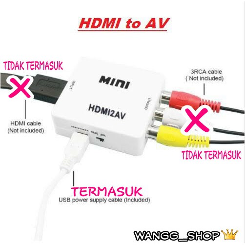HDMI TO AV CONVERTER RCA ADAPTER / HDMI TO AV RCA