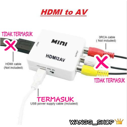 HDMI TO AV CONVERTER RCA ADAPTER / HDMI TO AV RCA