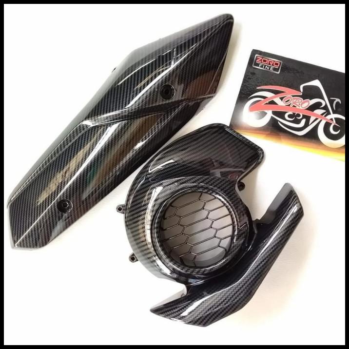 Paket Cover Carbon Mio M3 Mio Gt New X Ride Knalpot Cover Kipas Zoro