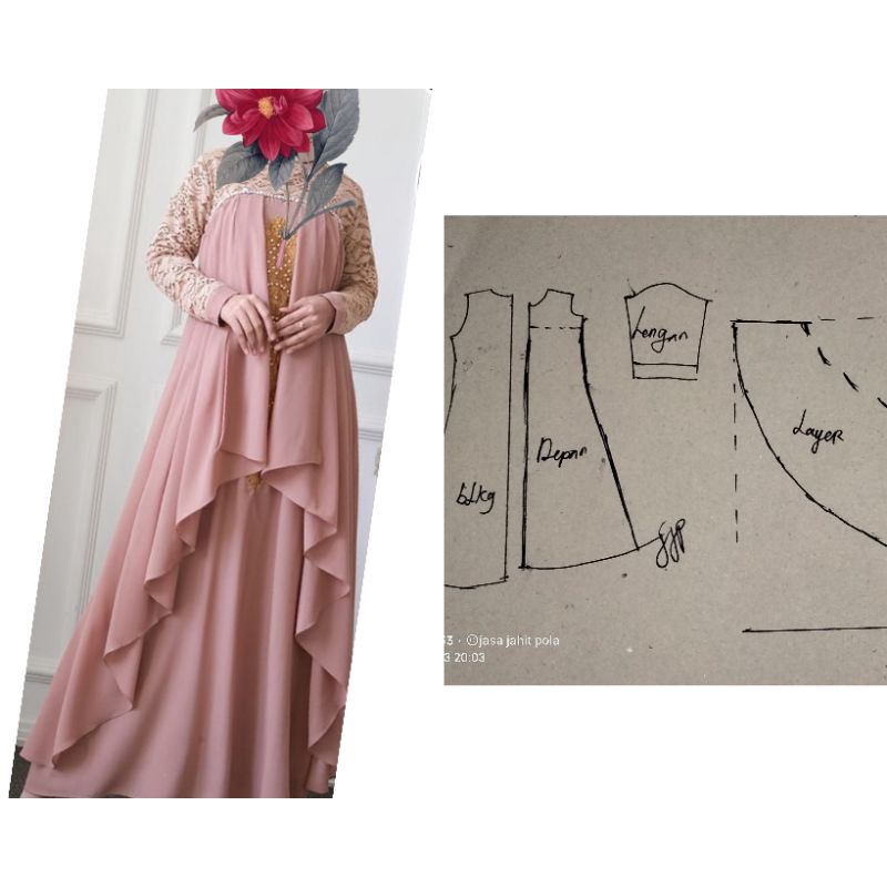 POLA INSTAN GAMIS/POLA JIPLAK GAMIS/MODERN MURAH
