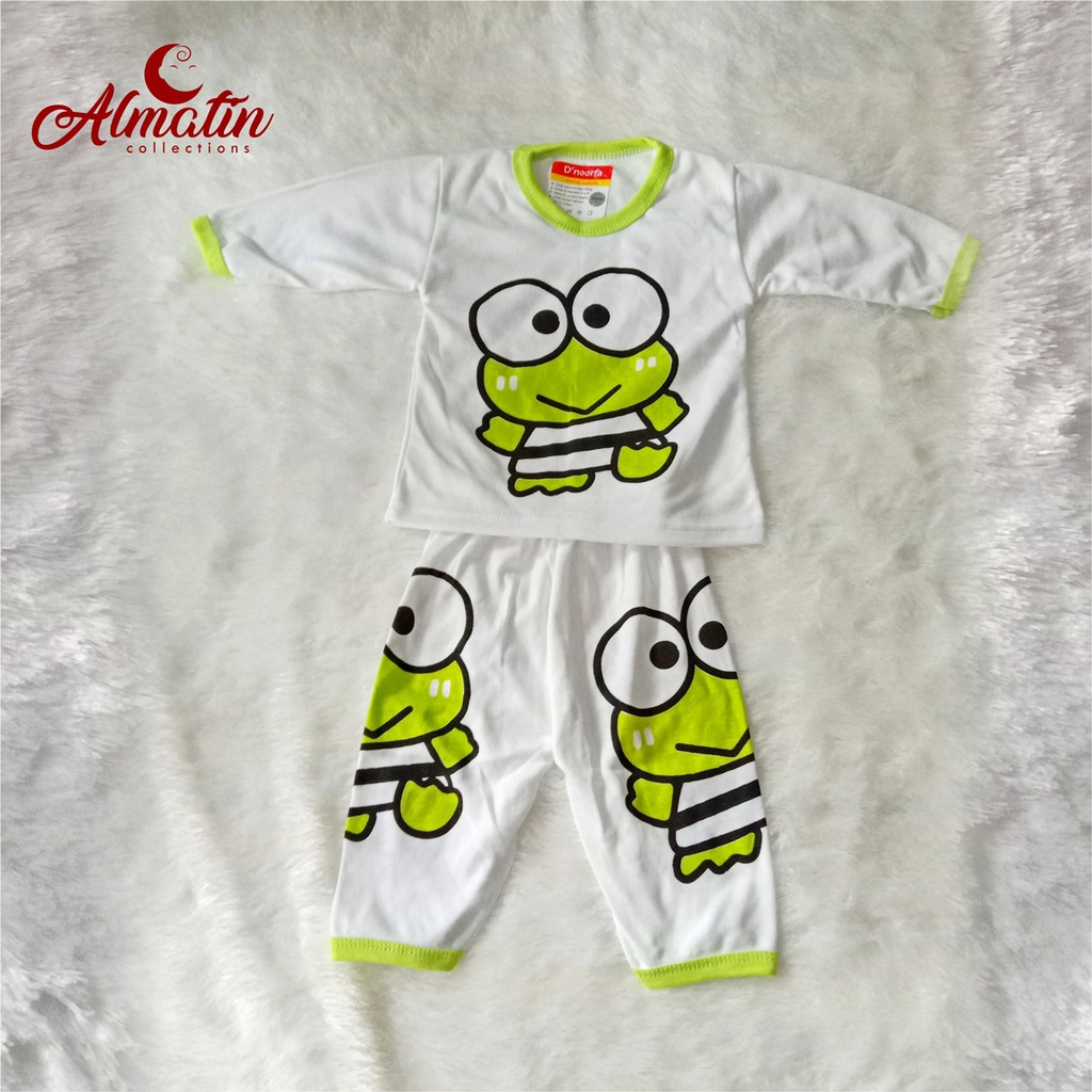 3Stel Baju Bayi Tangan Panjang/Baju Bayi Karakter Keropi / Baju Bayi Panjang /Piyama Bayi/Kaos Bayi