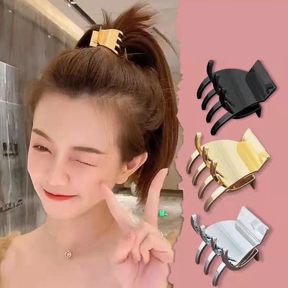 1pc Jepit Rambut Bentuk Hiu Bahan Metal Ukuran Kecil Untuk Wanita