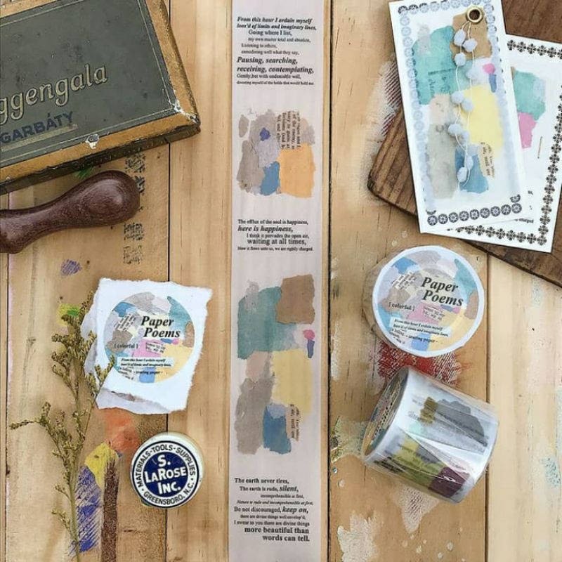 

Sample Helium B610 Paper Poem Washi Tape 40mm - Colorful Perloop