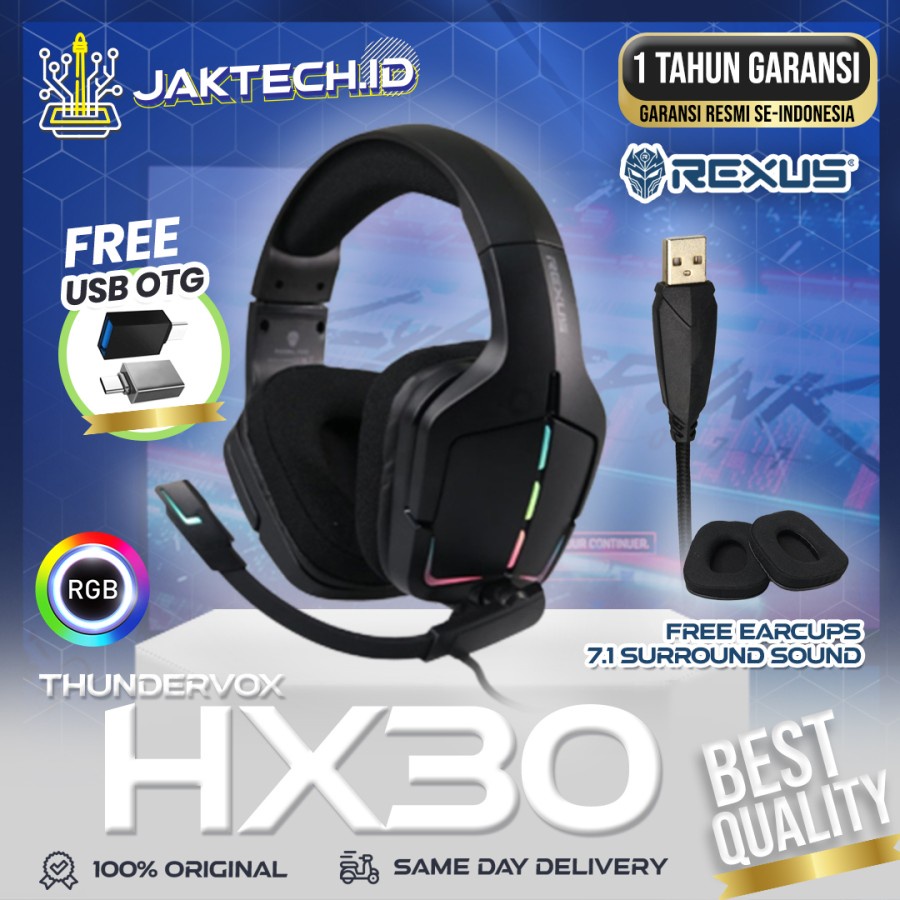 Rexus Thundervox HX30 / HX-30 7.1 Surround Headset Gaming Streaming