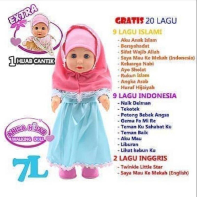 BONEKA ANISA HIJAB BARU BISA NYANYI DAN WALKING DOLL