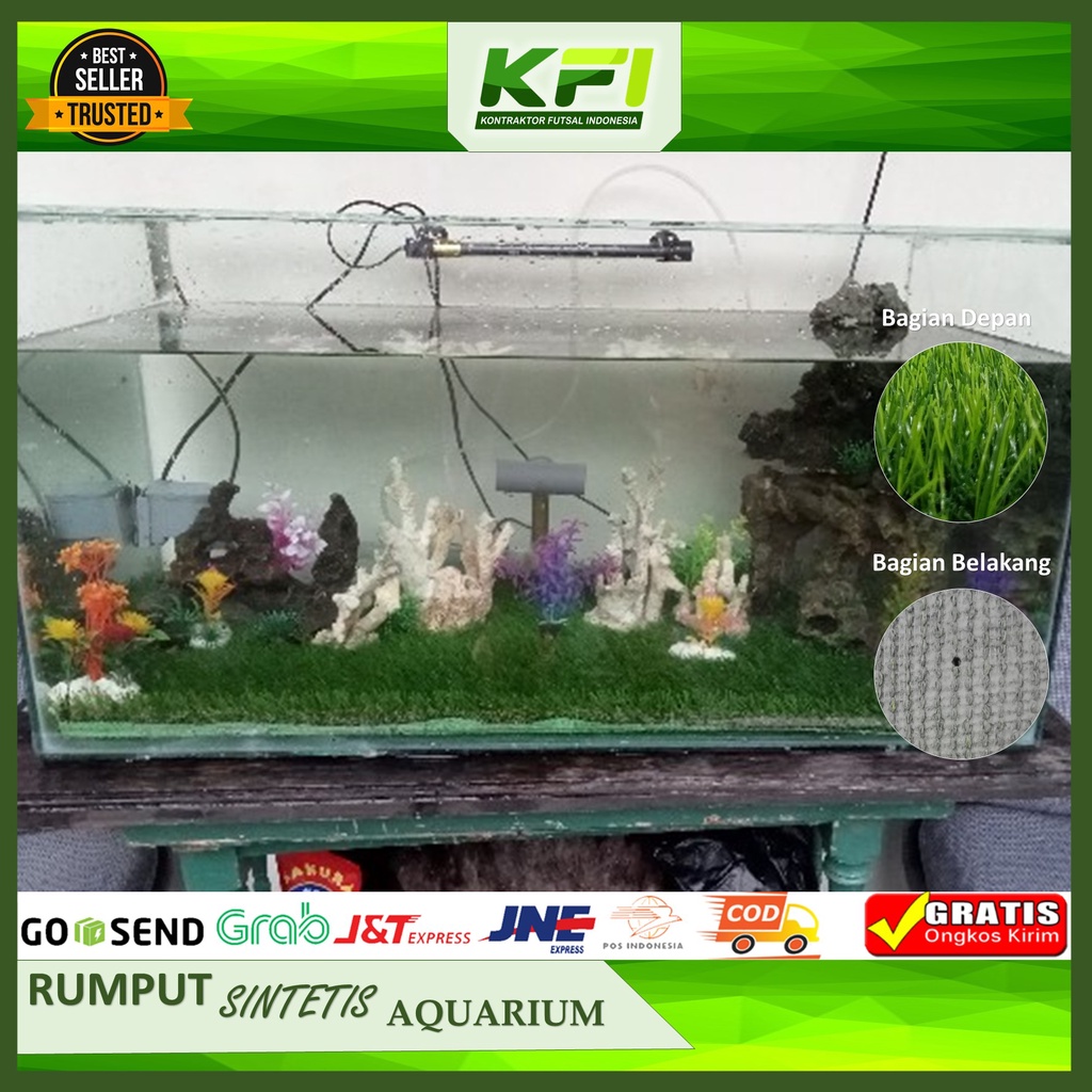 Rumput Sintetis Aquarium 60 X 40	Rumput Sintetis Murah Untuk Aquarium	Rumput Sintetis Meteran Aquari