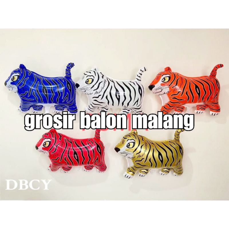 balon foil hewan animal macan doreng loreng 5 warna NEW