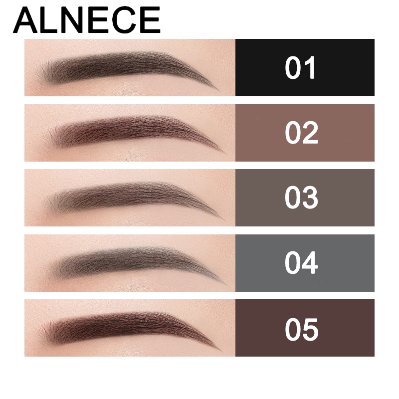 【ALNECE】2 in 1 Pensil Alis Anti Air Putar Otomatis Eyebrow Pencil dengan Sikat Alis