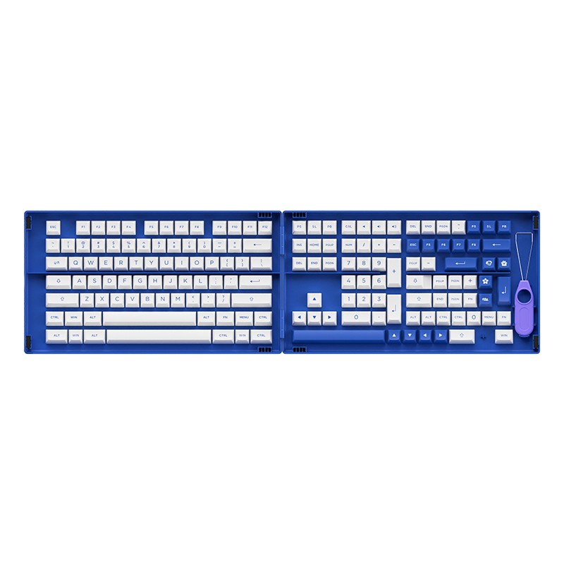 Akko Blue on White PBT Double Shot 197 Keycaps set ASA Profile