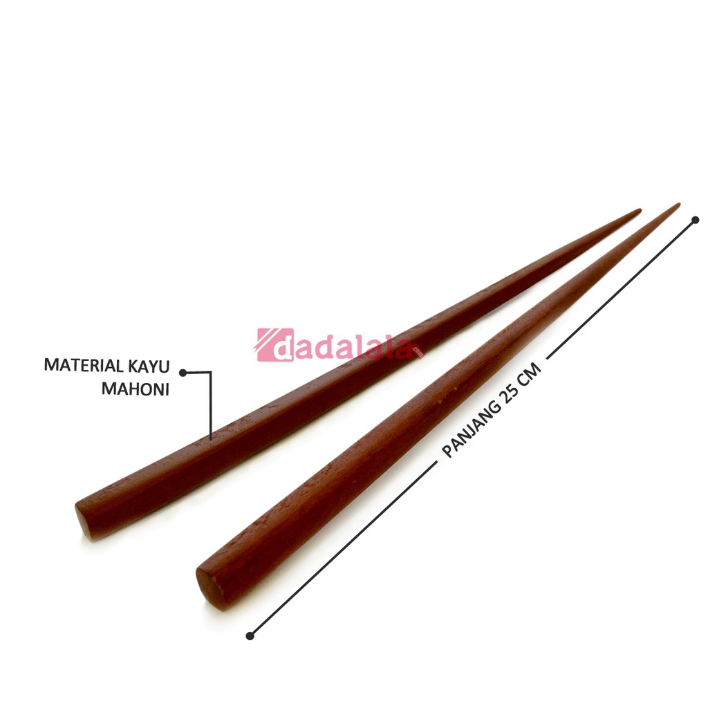 DADALALA [1 Set] Sumpit Kayu Korea Model Lancip dan Panjang 22 Cm