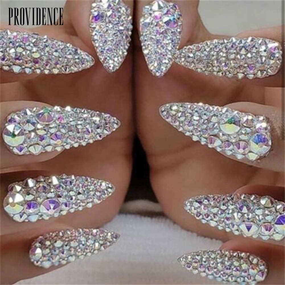 Providence 12 Grids Glitter Transparent Flat Rhinestone Mixed Shiny Jewelry Manicure