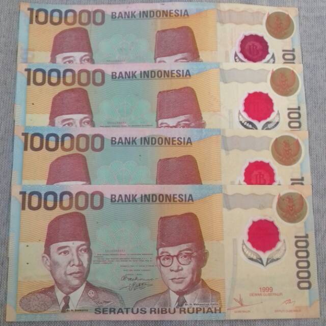 Uang kuno Rp.100.000 100rb soekarno polymer plastik