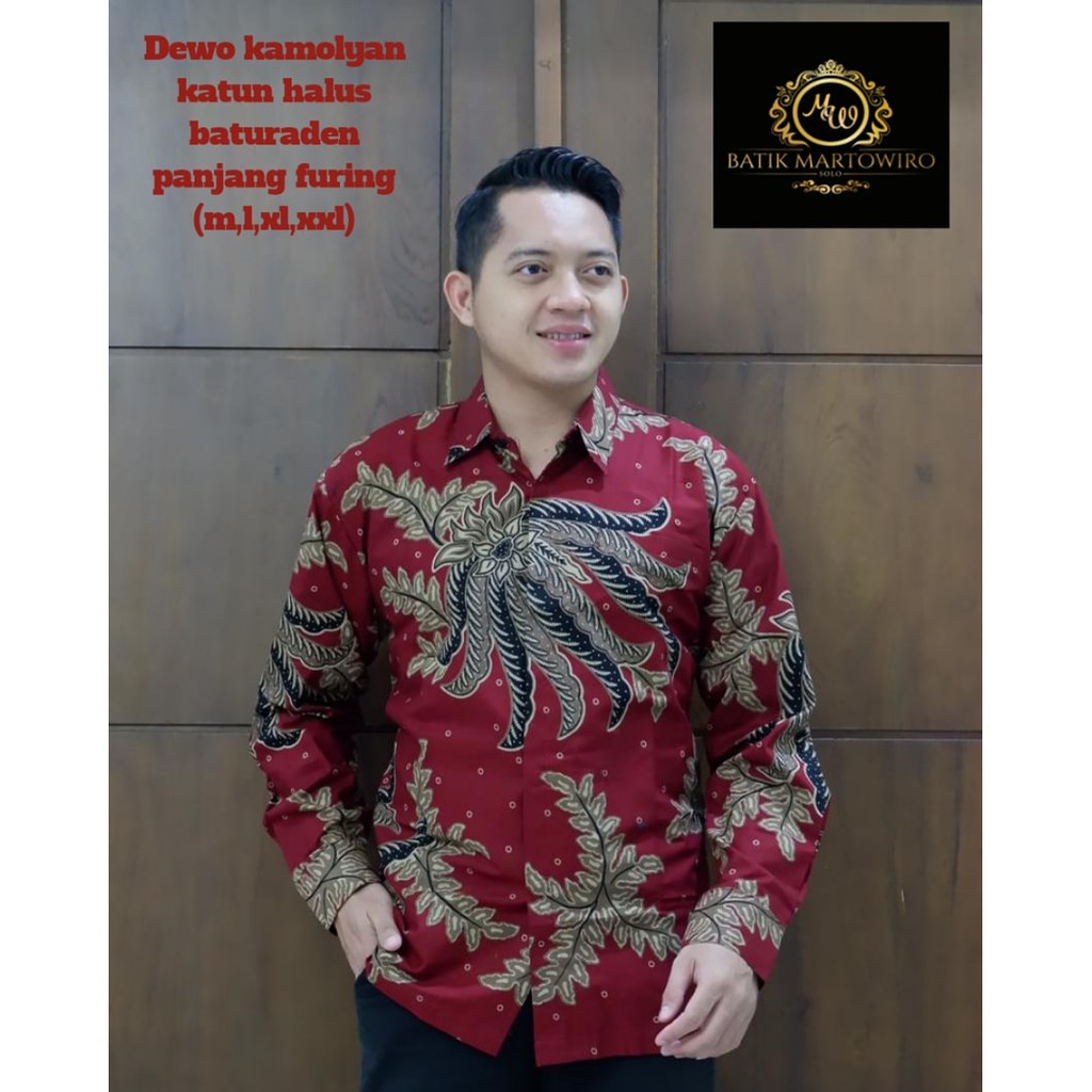 DEWO KAMOLYAN MARTOWIRO KEMEJA BATIK PRIA LENGAN PANJANG PENDEK LAPIS FURING ATASAN BATIK PRIA MODERN DEWA WANGSA ASWOMULYO KUNING TANAKA NEW ASWATOMO BIRU PUSPOAYU HITAM GONDROWARU IJO ASWATOMO IRENG JOGLO UNGU  KRISNAMUKTI RED TROMPET  LEWONG NAVY