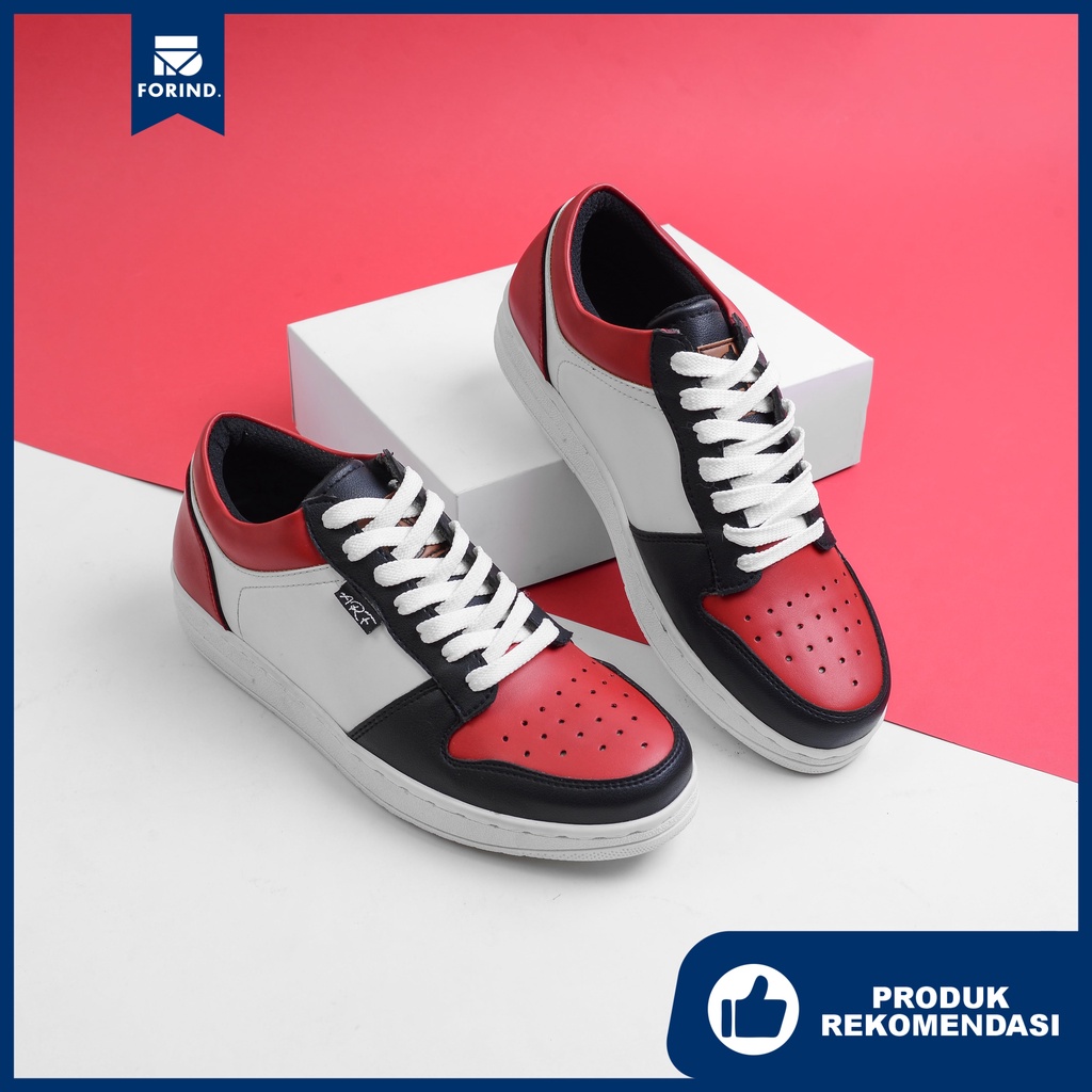 Leon Red | Sepatu Sneakers Pria Casual Polos Original Putih Cowok Ori Footwear | FORIND x ARF