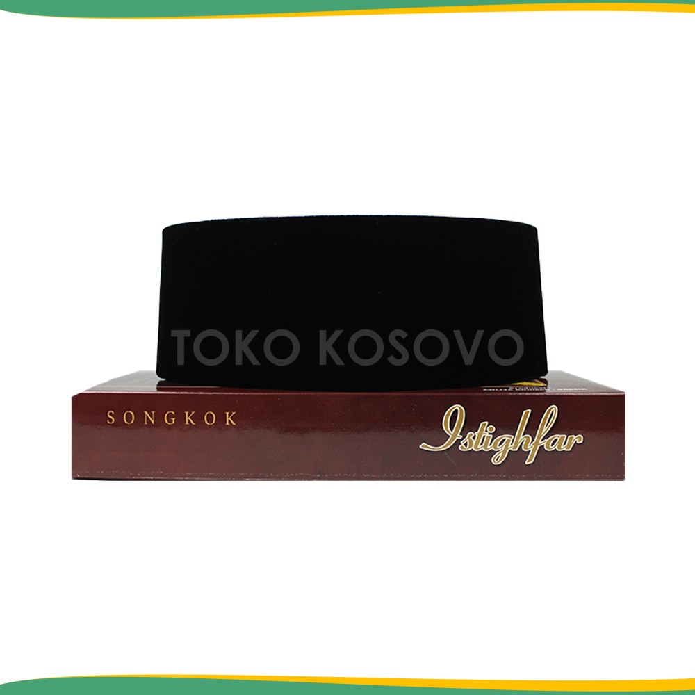 OBRAL Peci Songkok Kopiah Hitam Polos  ISTIGHFAR AC Tinggi 9,10