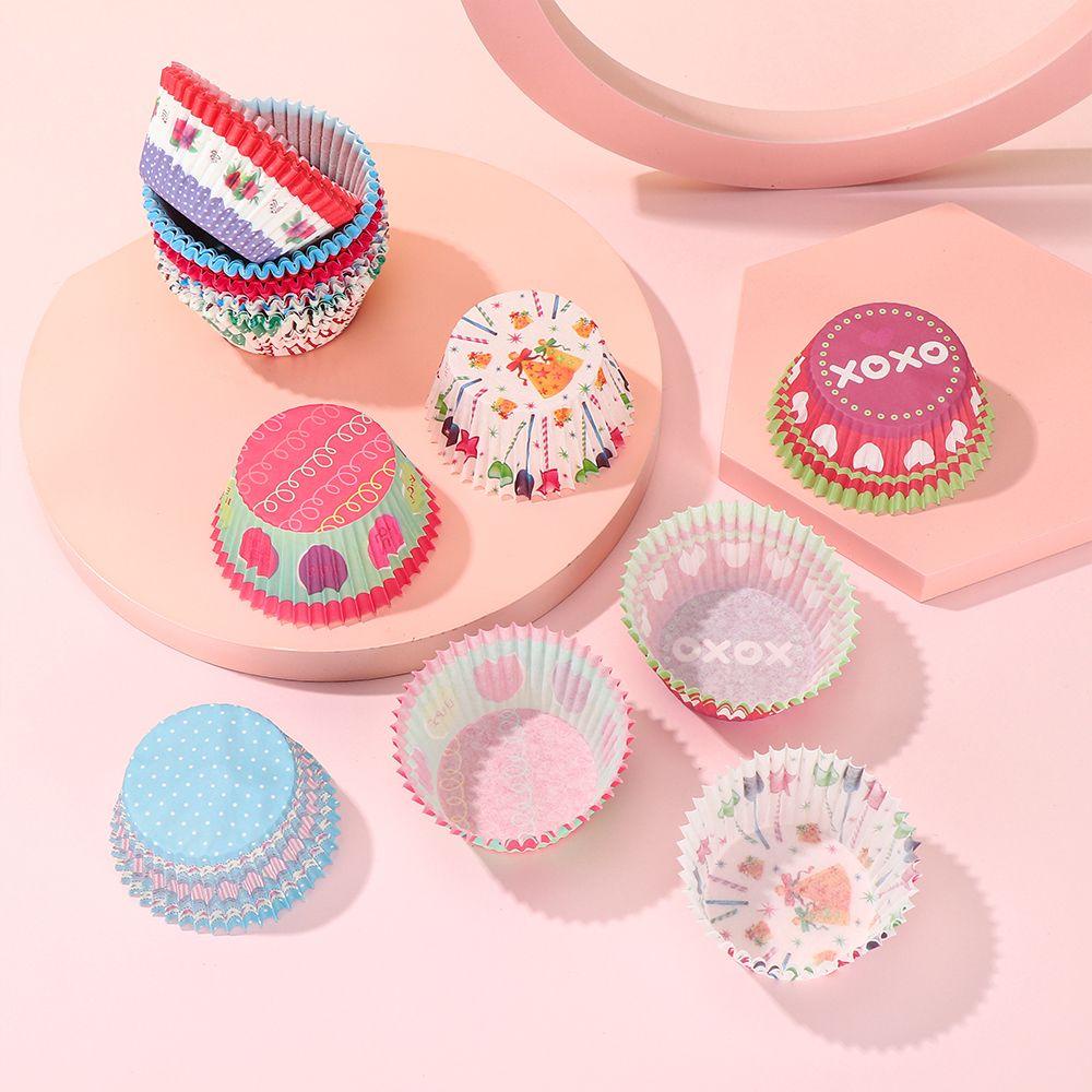 Solighter 100Pcs Pembungkus Cupcake Alat Kue Kering Rumah &amp; Dapur Liner Muffin Cases