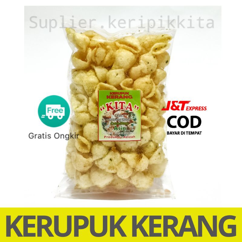 

Cemilan kerupuk kerang asin kita - makanan ringan - sneck - jajanan - kerang - asin - daunjerukpurut kemasan besar