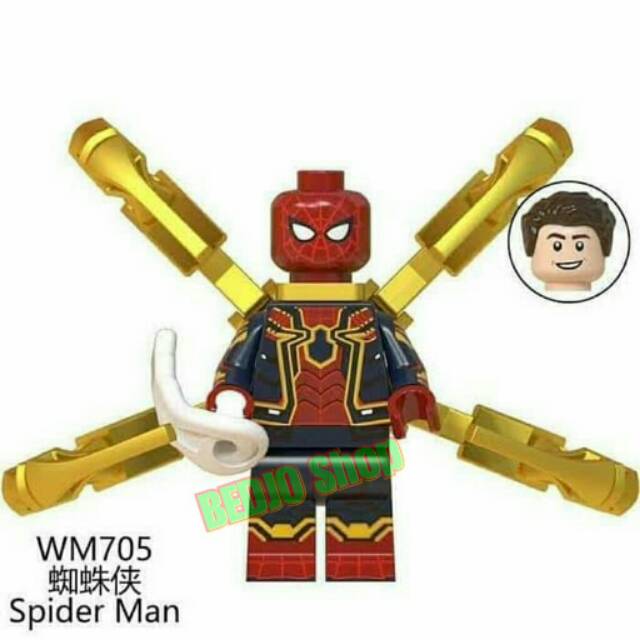 Lego Minifigure SpiderMan Iron Spider chrome