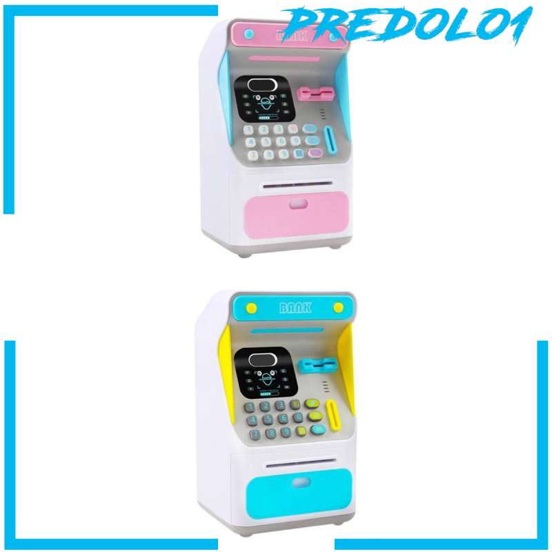 [PREDOLO1] 2x Mini ATM Piggy Bank 4 Digit Password Password Coin Cash Bank Machine Toy