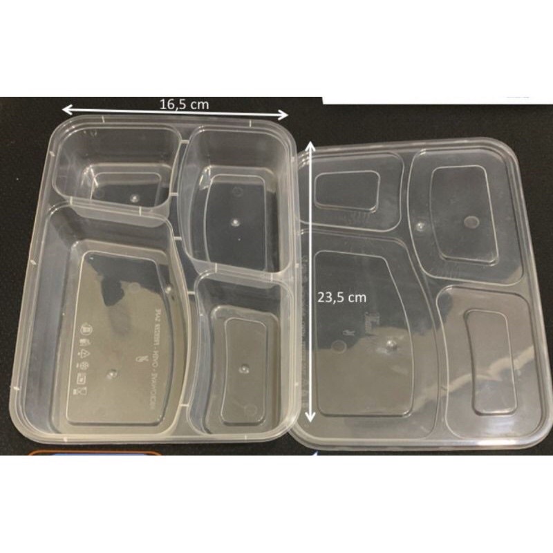 Thinwall Sekat 4 Box Food Container Tray Kotak Makan bento Plastik Murah / cattering