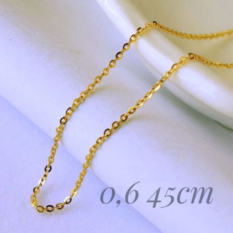 Kalung Titanium Rantai Nori Gold Emas 45 cm Anti karat selamanya