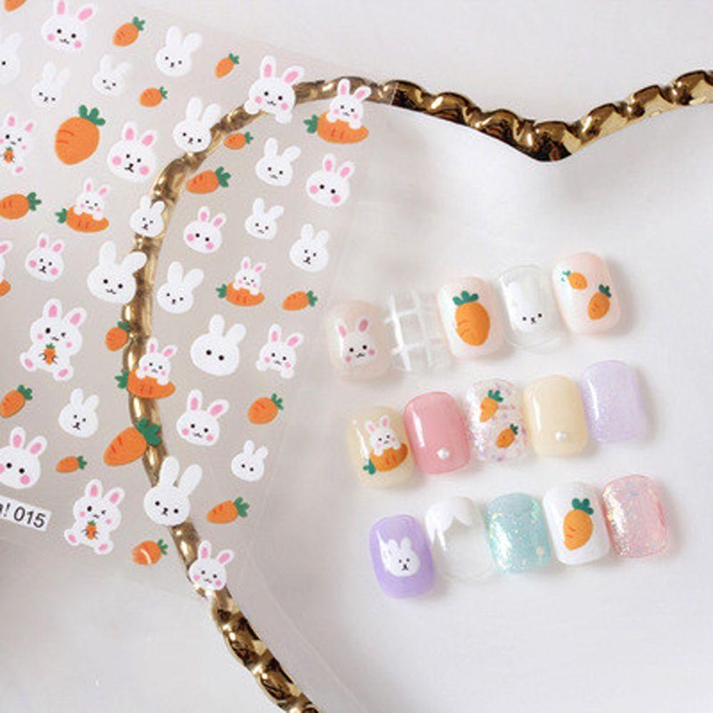 Needway Kartun Stiker Kuku Wanita Gadis Bintang Kelinci Beruang Panda DIY Nail Decals