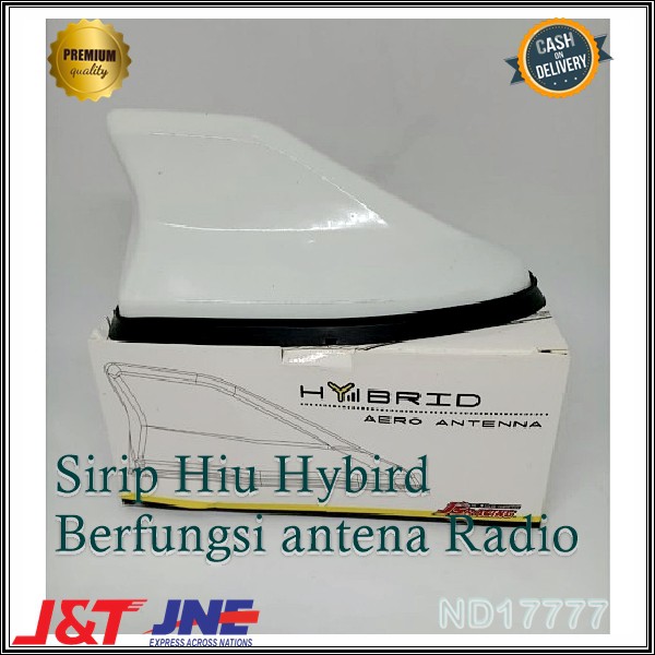 Sirip Hiu Model Hybird Berfungsi Antena Radio JS Racing | Shark Fin Antena - PUTIH dan Merah COD